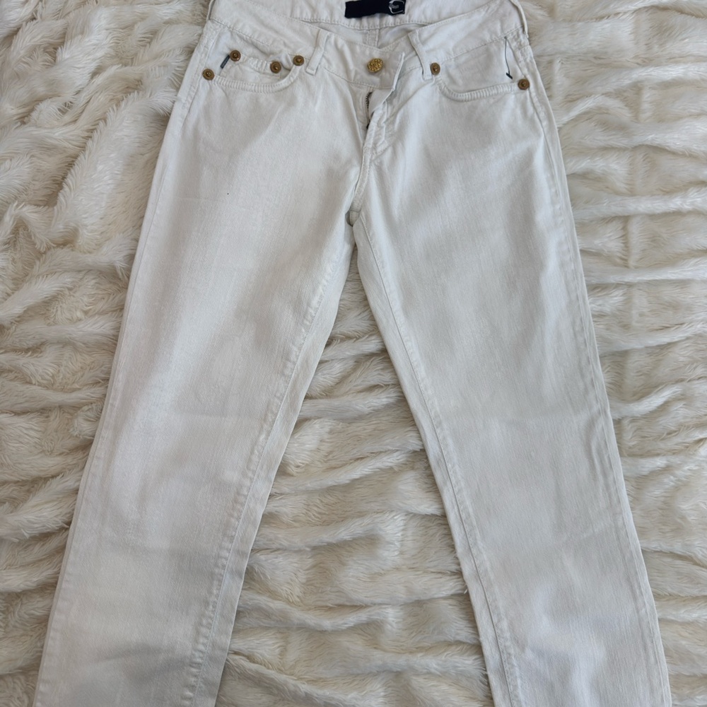 Roberto cavalli  Stylish White Jeans with Gold Accents